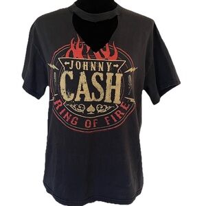 Zion Rootswear Black Johnny Cash 'Ring of Fire' Graphic Tee